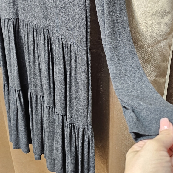 Grey Babydoll Dress Freestyle Flowy Relaxed Casual Pullover Baggy Women's Small - Picture 8 of 12